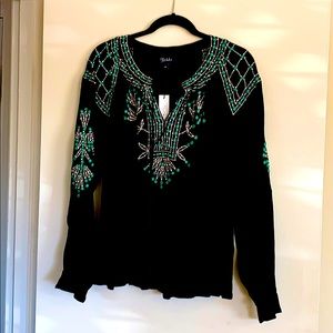 Beaded embellished boho blouse